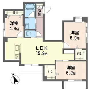 シャンテユーII【1階】の間取り