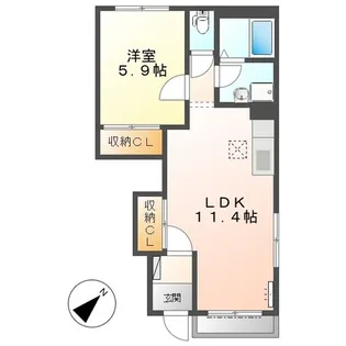 グレイス・トーン南安城【1階】の間取り