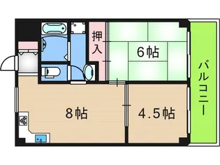プランドール住之江【4階】の間取り