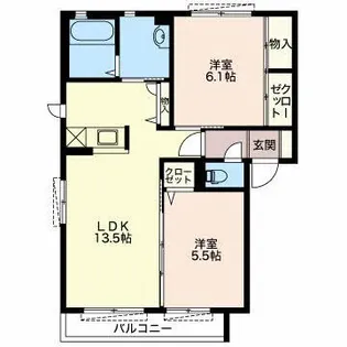 サニープレイス【2階】の間取り