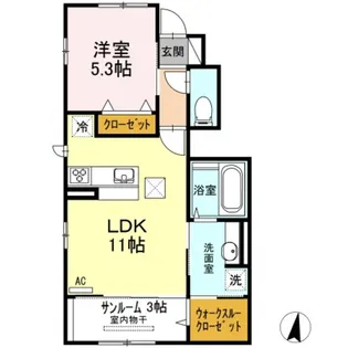 Y’s Storiam D【1階】の間取り