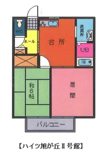 ハイツ旭が丘 II号館【1階】の間取り