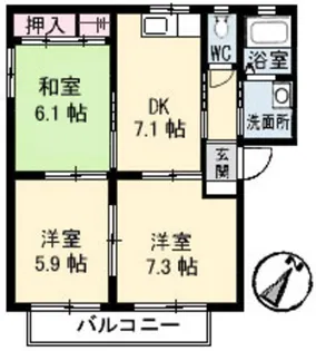べルソー1番館【1階】の間取り
