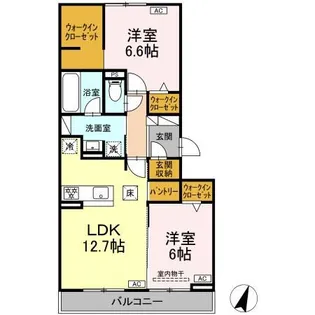D-Crinum 加屋町【3階】の間取り
