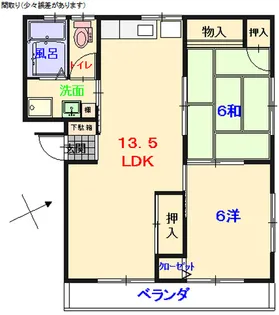 ハイム山陽【1階】の間取り