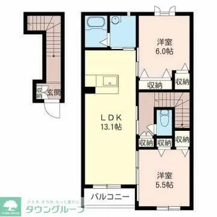 ビューグランド B【2階】の間取り