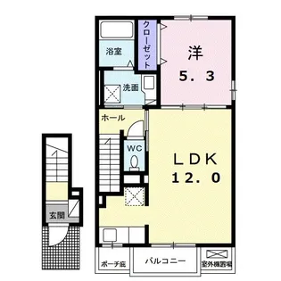 スール ソレイユ ココル II【2階】の間取り