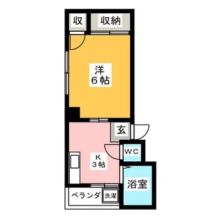 クレインヒル早稲田【6階】の間取り