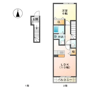 ペール・リアン B棟【2階】の間取り