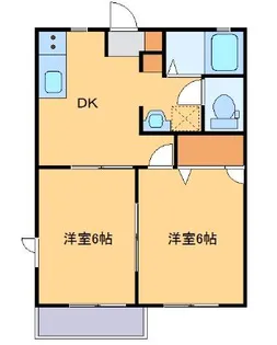 レジデンスみなみD【2階】の間取り
