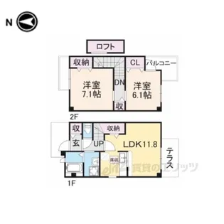 コンフォート浅古2【1階】の間取り