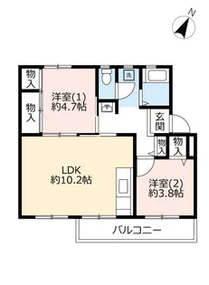 UR西菅田【4階】の間取り