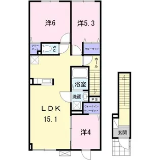 ガッド プレズント【2階】の間取り