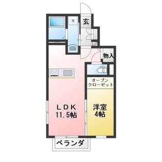 アステラス八乙女【1階】の間取り