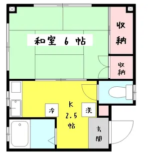 六道ハイツ【2階】の間取り