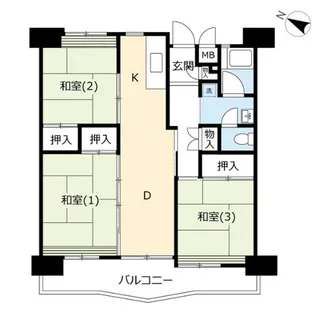UR所沢パークタウン並木通り【11階】の間取り