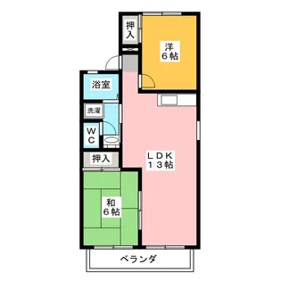 イーストアヴェニューA棟【2階】の間取り