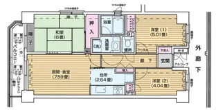ランテルナ小石川【1階】の間取り