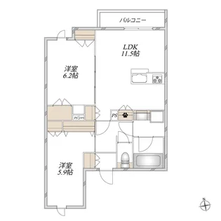 ドルフ東武練馬【3階】の間取り