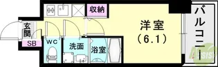 エスリード神戸兵庫駅ミッドポート【8階】の間取り