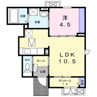 プライムコート 川西【1階】の間取り