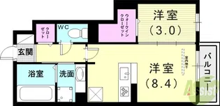 グランクレール西二見【1階】の間取り