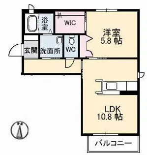 プリムヴェール A棟【1階】の間取り