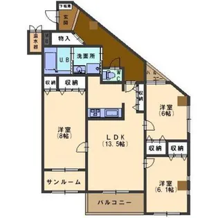 グランドプレイス駅西【3階】の間取り