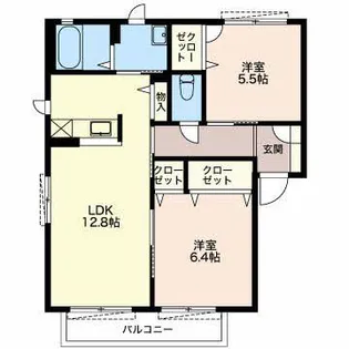 B flat【2階】の間取り