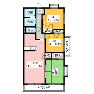 キャッスルベリー【3階】の間取り