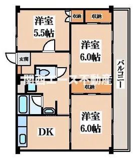 ビレッジハウス紀三井寺【4階】の間取り