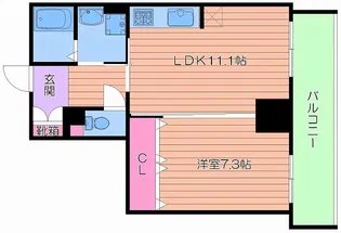 グランルージュ城東【8階】の間取り