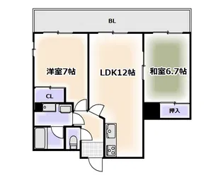 ロイヤルNiLe北田辺【2階】の間取り