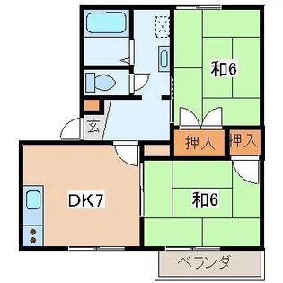 サンハイツ富士見A【1階】の間取り