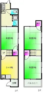 大阪府八尾市福万寺町南3【一戸建】の間取り