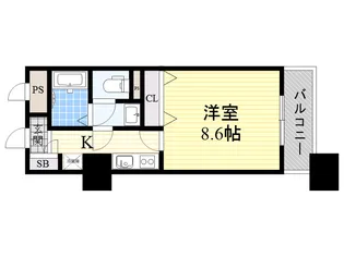 メゾン・ド・ヴィレ大阪城公園前【23階】の間取り
