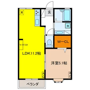 岐阜県羽島郡岐南町徳田4【アパート】の間取り