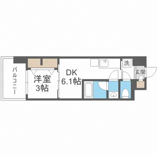 Dimora難波【6階】の間取り