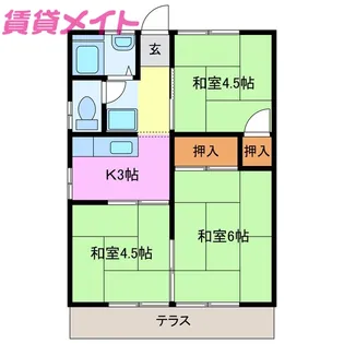 コーポうえの【1階】の間取り