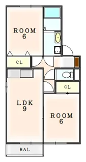 徳島県小松島市小松島町字菖蒲田【アパート】の間取り