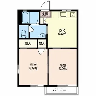 ハイツナガツカ A【2階】の間取り