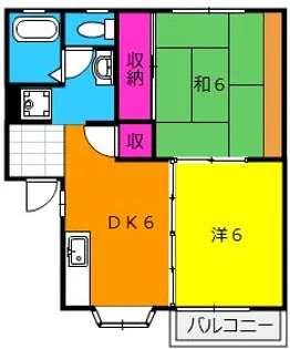 グリーンスクエアF 6戸【1階】の間取り
