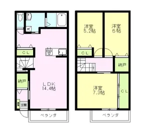 熊本県玉名市六田【一戸建】の間取り