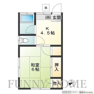 1DKの間取り画像