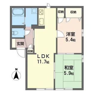 サンコート花山手 B棟【1階】の間取り