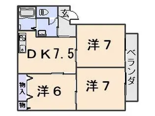 アトランティス醍醐【2階】の間取り