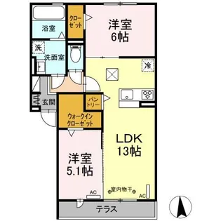 ManoirBlancII【1階】の間取り