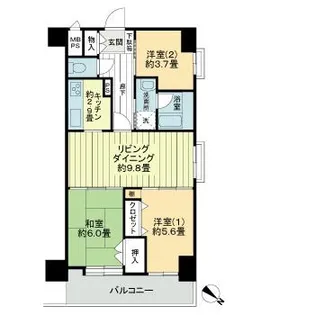 ライオンズプラザ西公園通【3階】の間取り