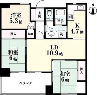 大蔵マンション松原【6階】の間取り