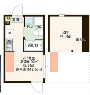 Dios-Cola デザイナーズ【2階】の間取り